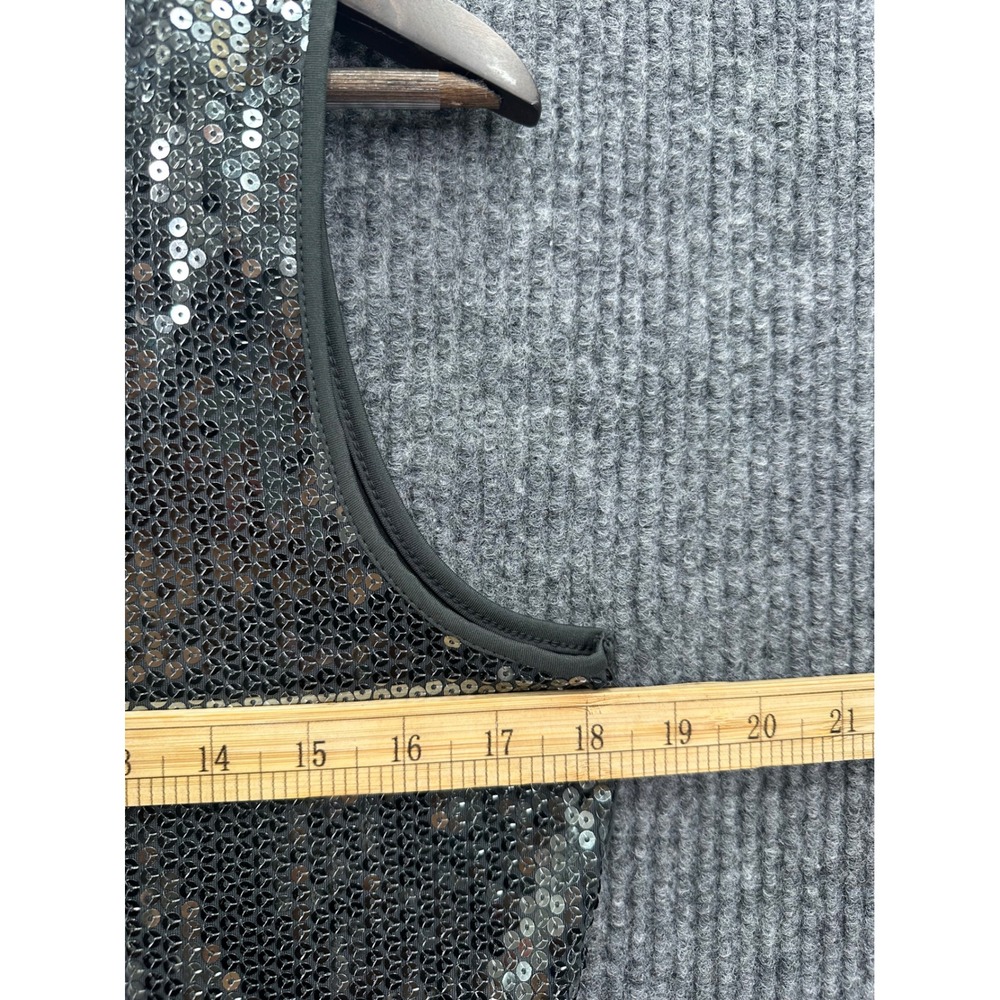 Notations Sequin Tank Top Womens Large Gray Excellent Sleeveless Party MITT0204 - Picture 8 of 9